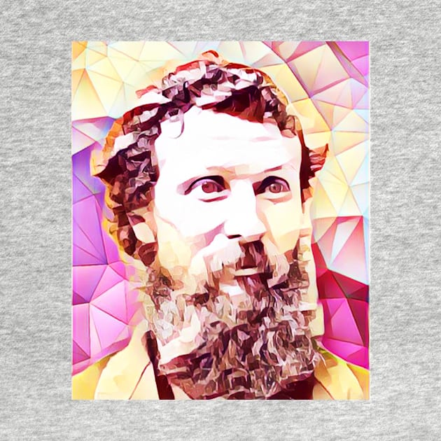 John Muir Pink Portrait | John Muir Artwork 13 by JustLit